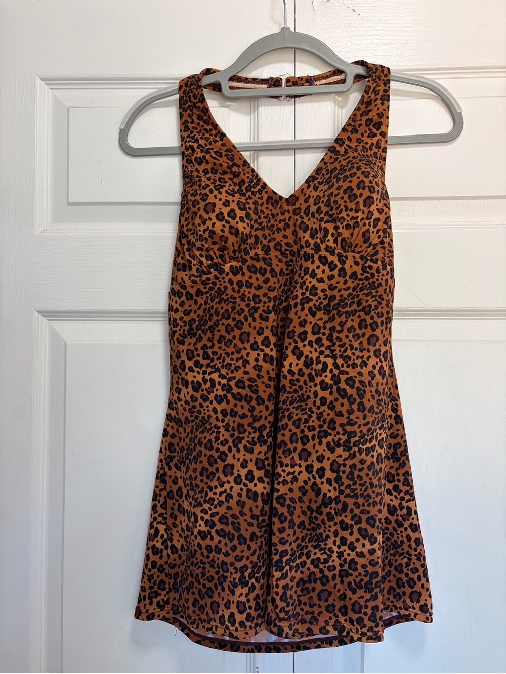 Islander Leopard Print swim Dress one piece Rust and Black